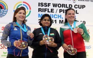 ISSF World Cup Munich - 25m Women's Pistol podium