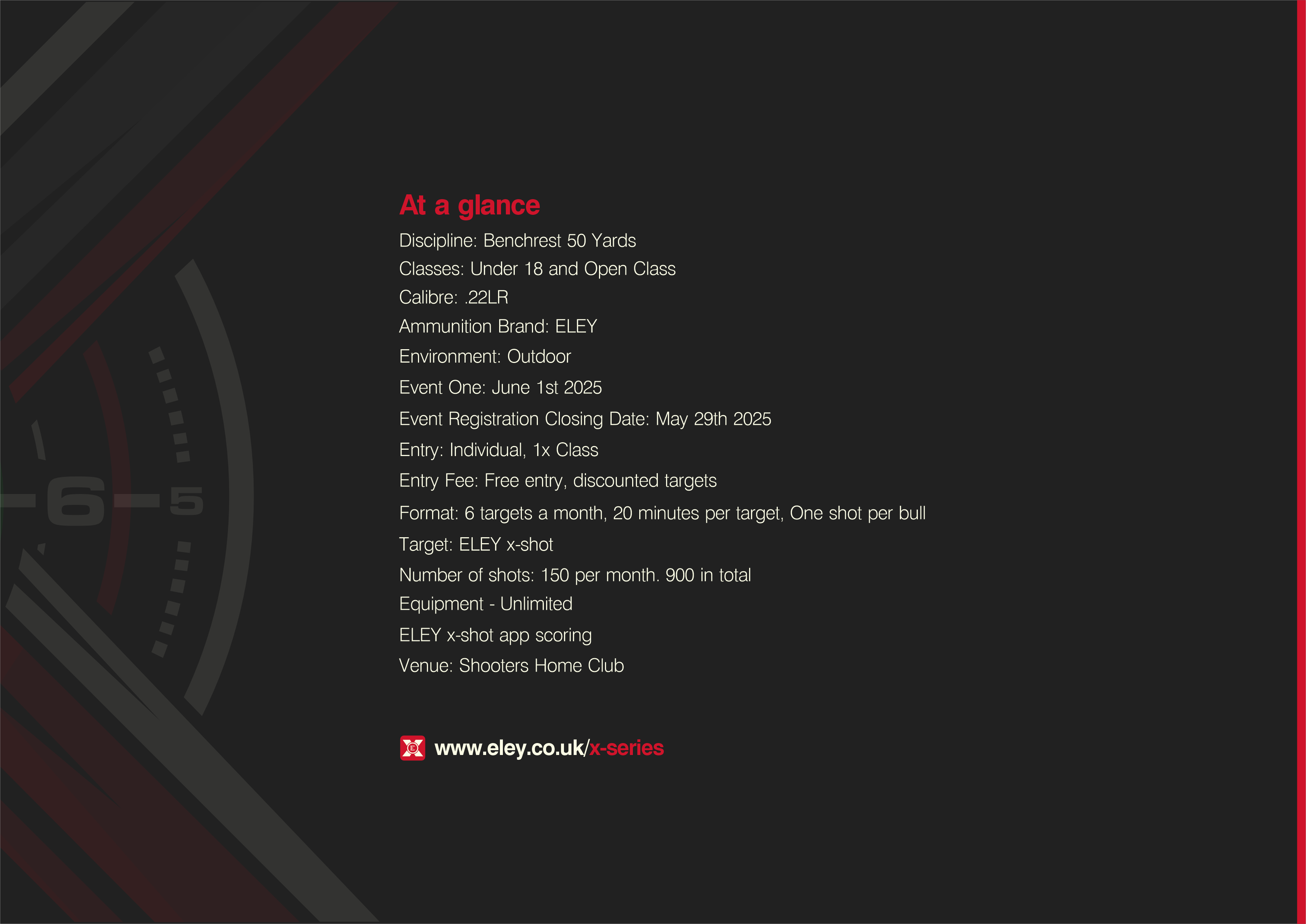 ELEY X-SERIES 2025 Glance Update ELEY X-SERIES 2025 At a Glance