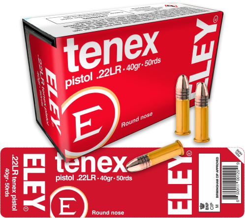 ELEY tenex pistol. Unrivalled rimfire pistol performance